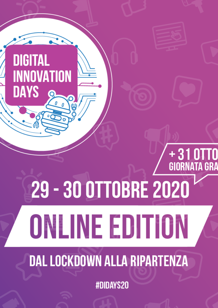 Digital Innovation Days Italy 2020: tante novità per la prima edizione tutta online.  Nuove sale verticali e una giornata interamente gratuita dedicata alle Startup